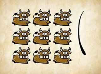 图中是黄金教育解说九牛一毛的意思